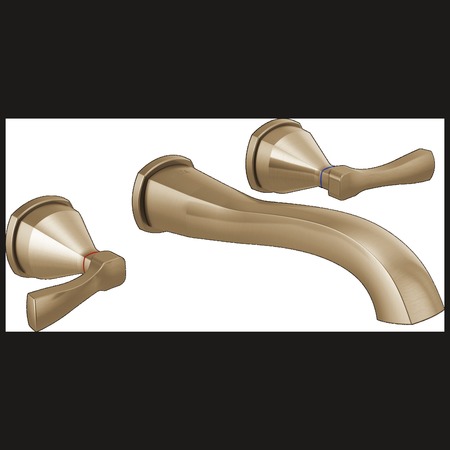 DELTA 3-hole 8-16" installation Hole Wall-Mount Lavatory Faucet, Champagne Bronze T3576LF-CZWL